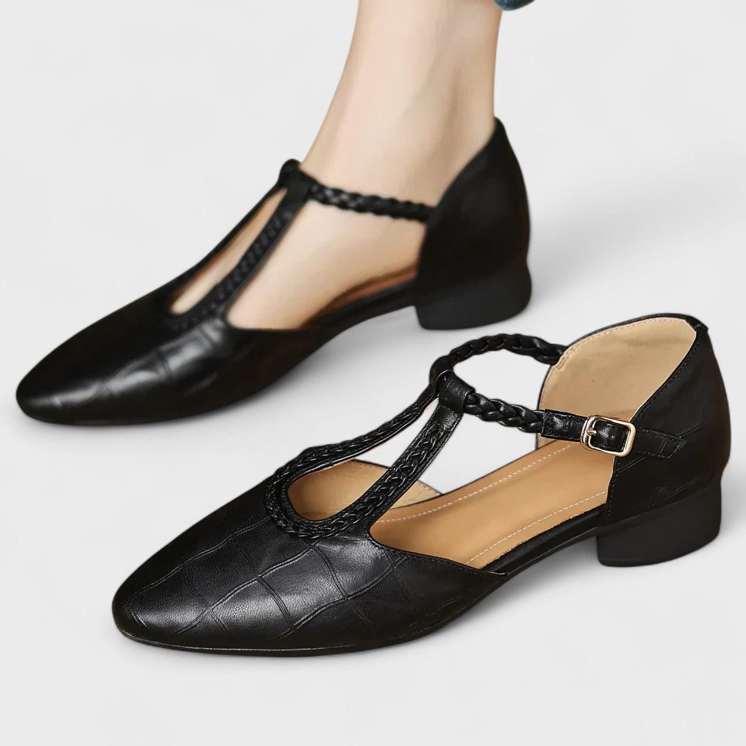 Sadia | Leather Mary Jane Loafers for Women