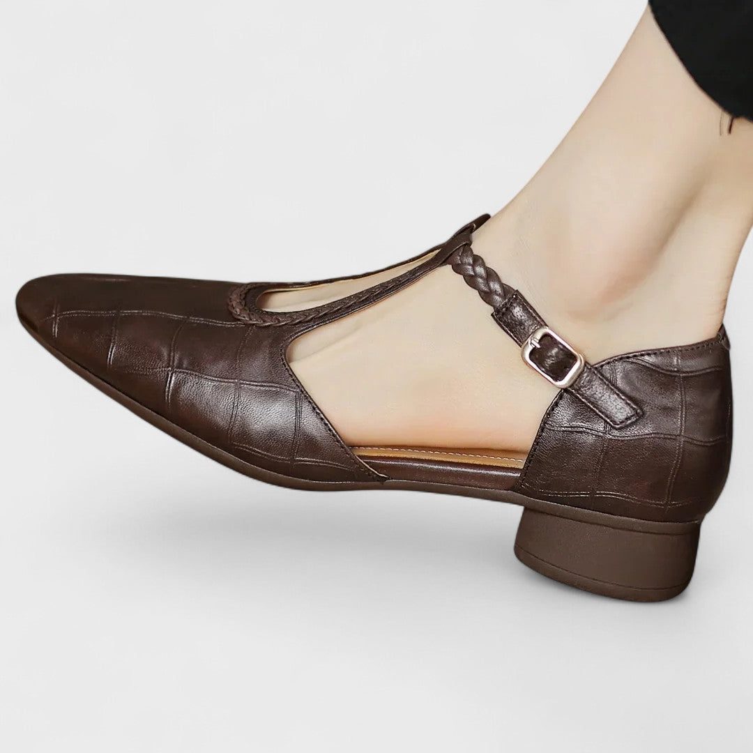 Sadia | Leather Mary Jane Loafers for Women