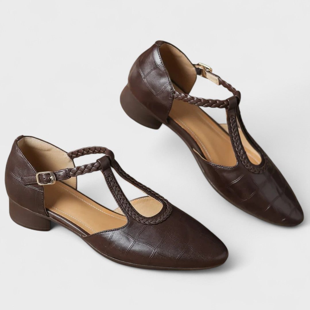 Sadia | Leather Mary Jane Loafers for Women