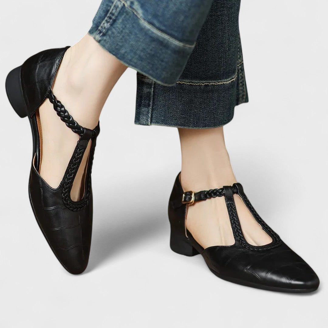 Sadia | Leather Mary Jane Loafers for Women
