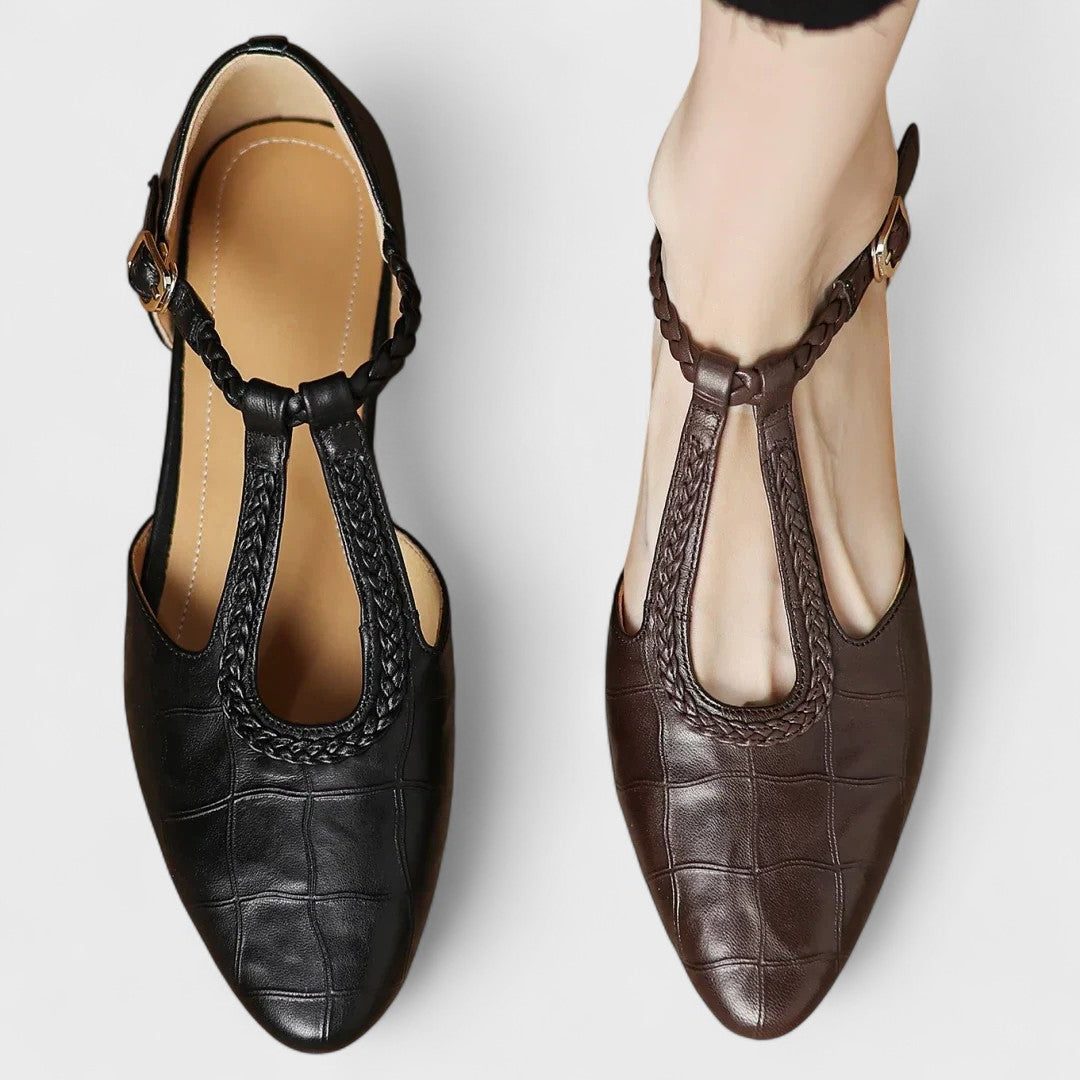 Sadia | Leather Mary Jane Loafers for Women