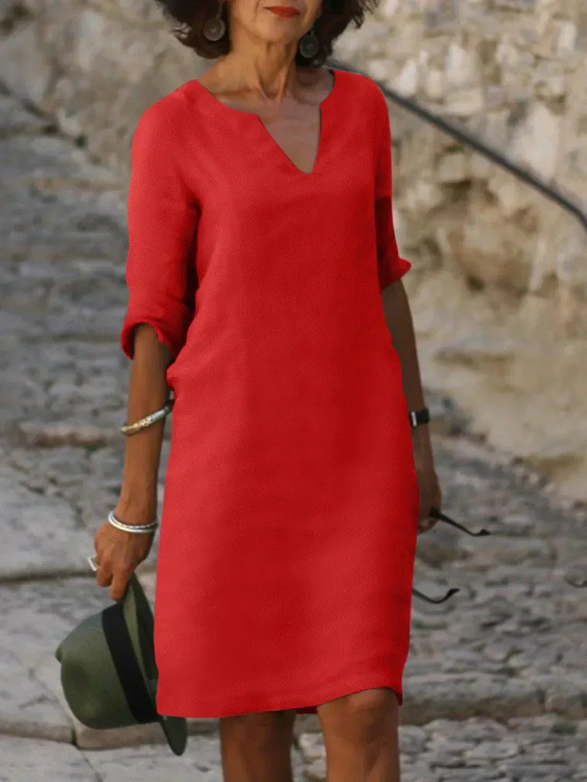 Odile | V-Neck Shift Dress for Women