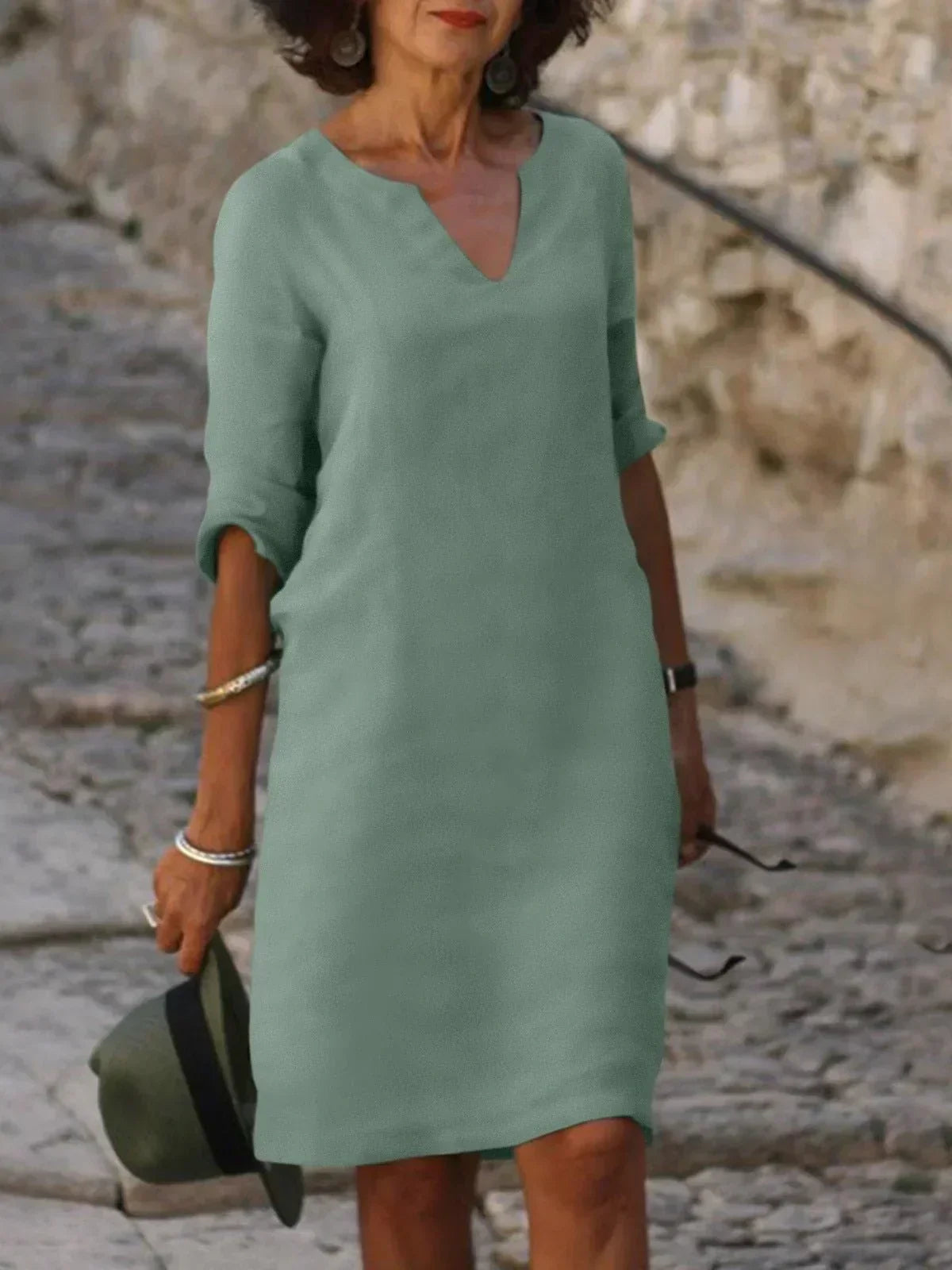 Odile | V-Neck Shift Dress for Women