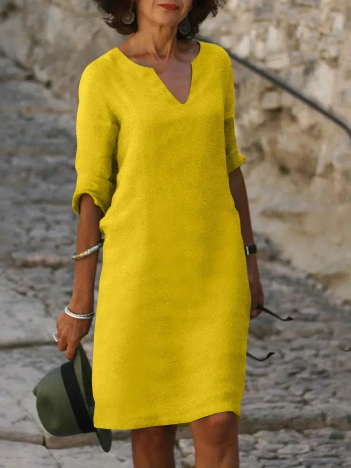 Odile | V-Neck Shift Dress for Women