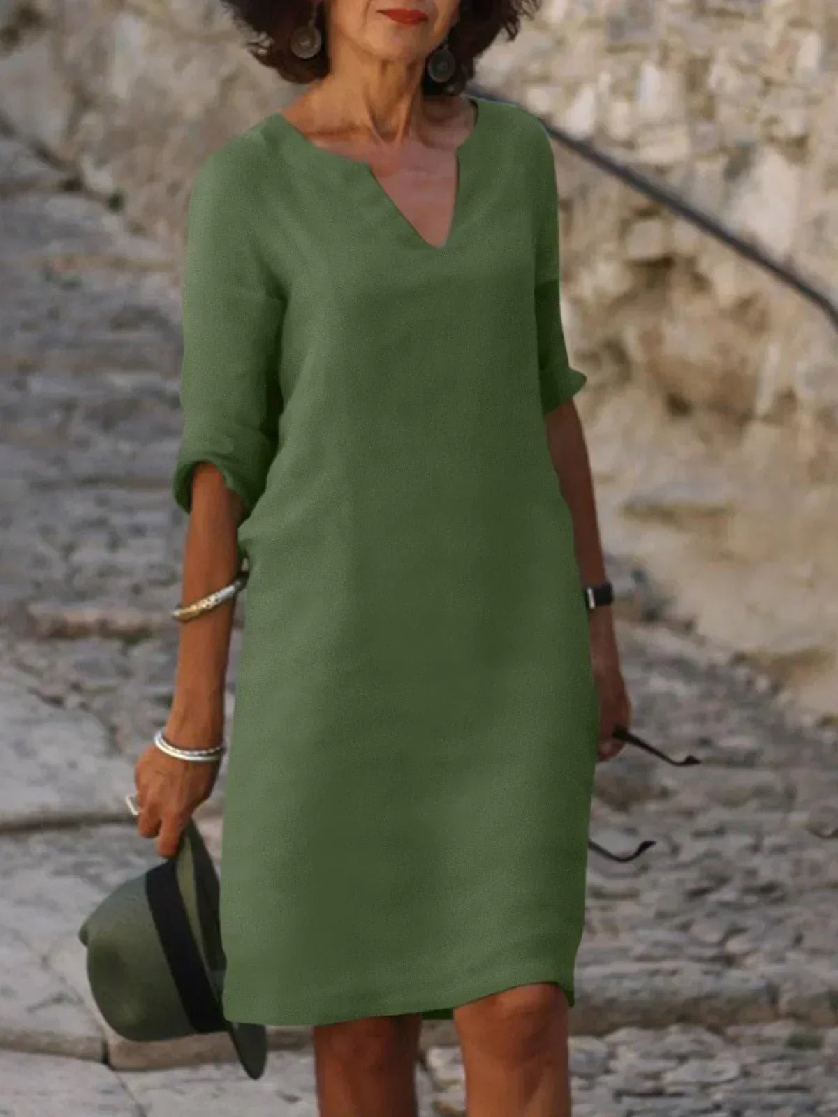 Odile | V-Neck Shift Dress for Women