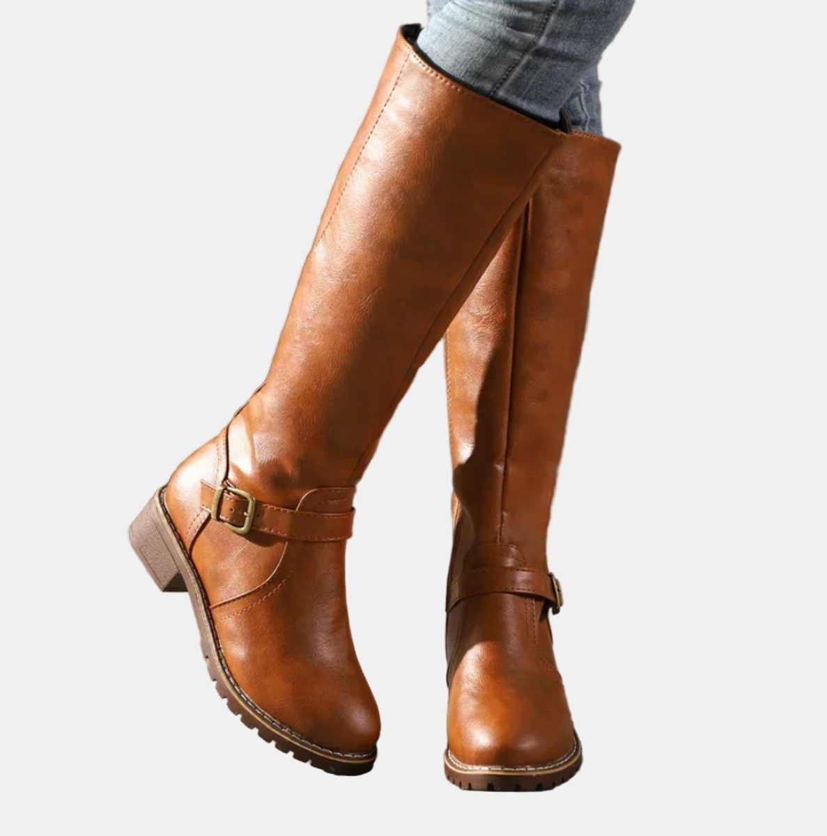Seraphina | Knee High Riding Boots with Buckle Strap for Women