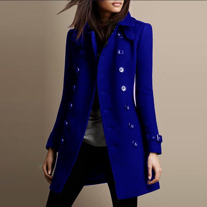 Stevie | Double-Breasted Wool Blend Coat for Women