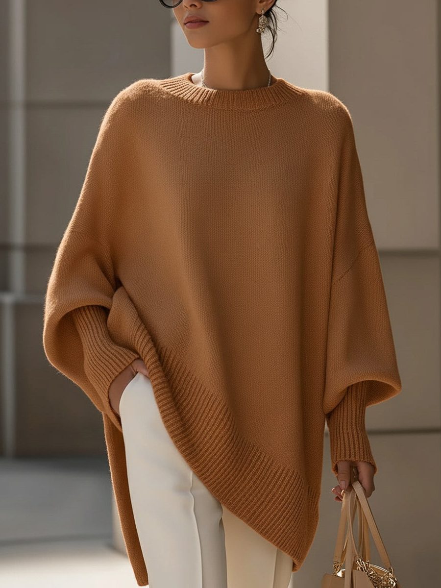 Tamia | Ribbed Knit Longline Pullover for Women