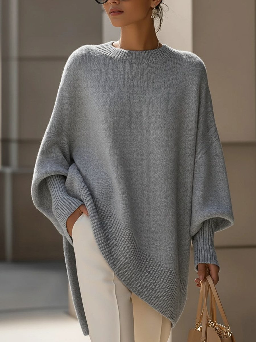 Tamia | Ribbed Knit Longline Pullover for Women