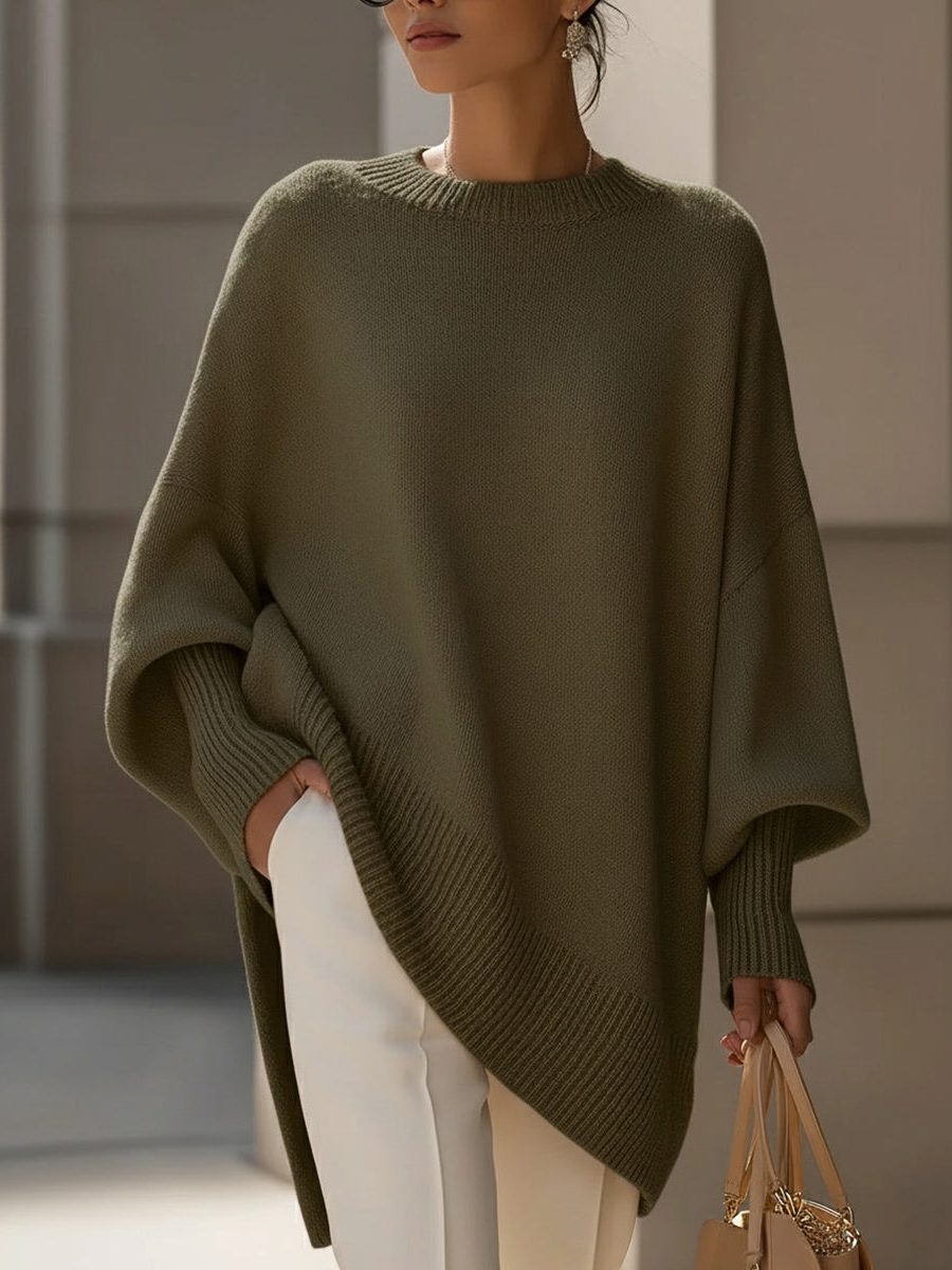Tamia | Ribbed Knit Longline Pullover for Women