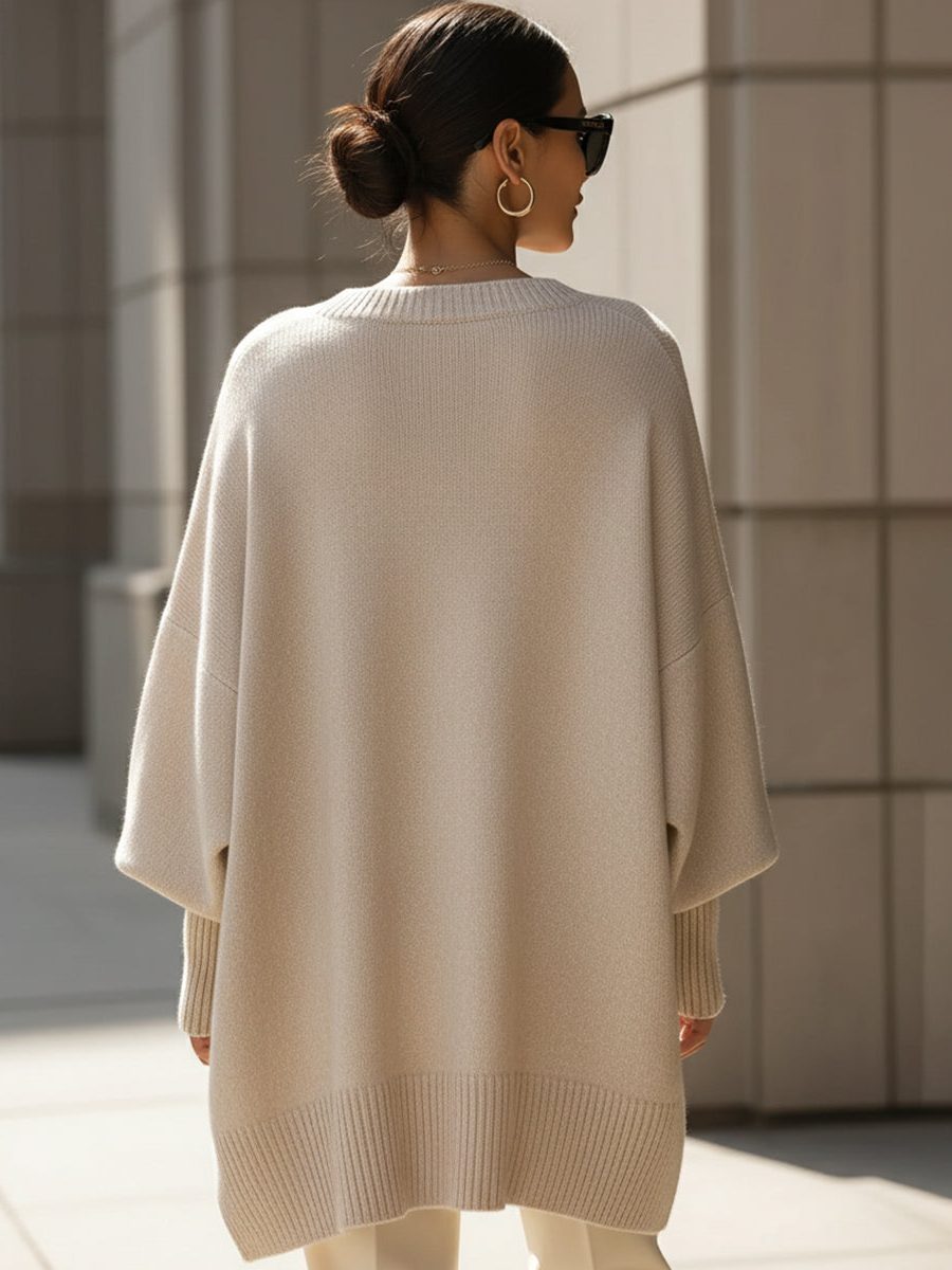 Tamia | Ribbed Knit Longline Pullover for Women