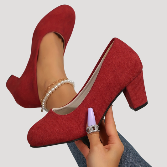 Valentina | Women's Block Heel Court Shoes