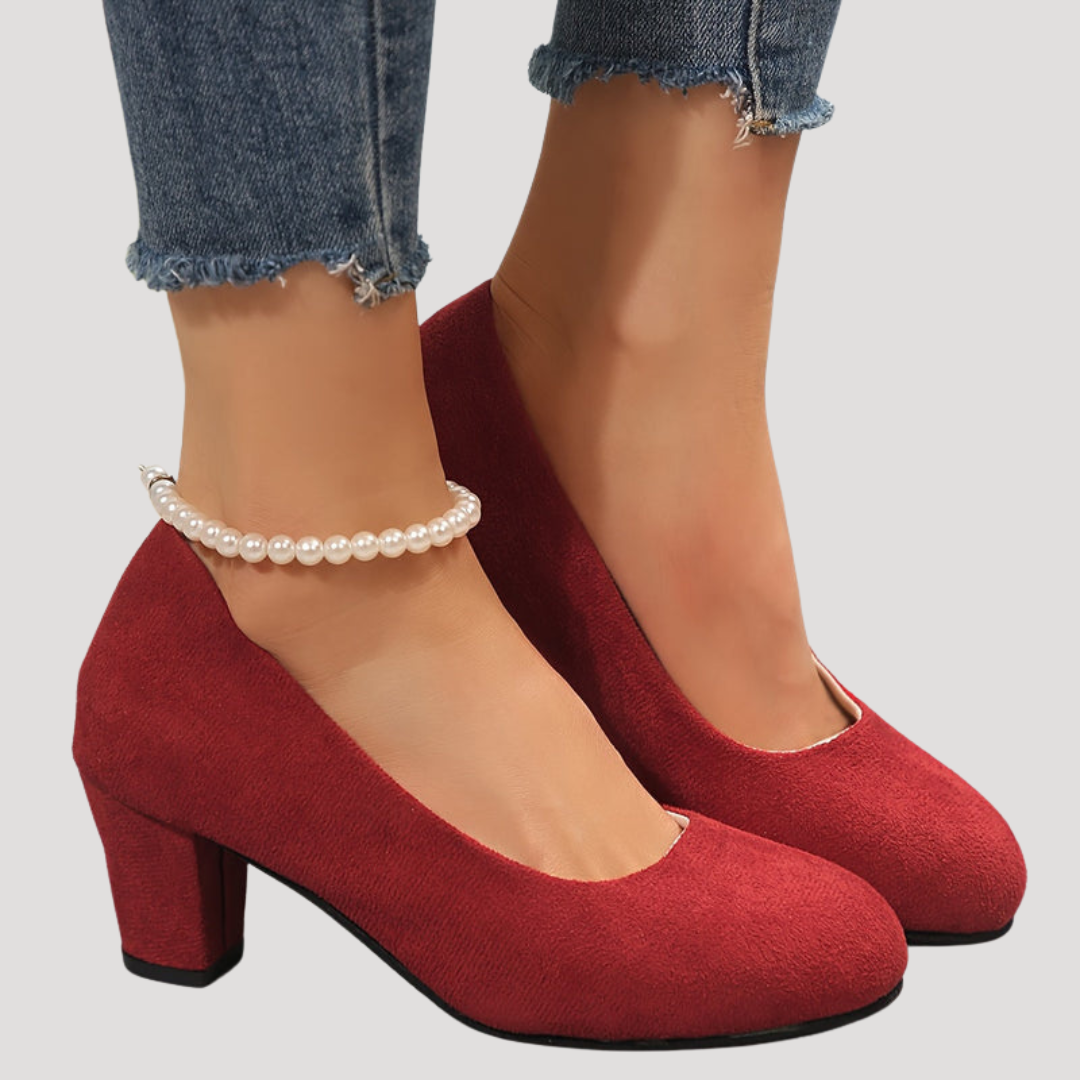 Valentina | Women's Block Heel Court Shoes