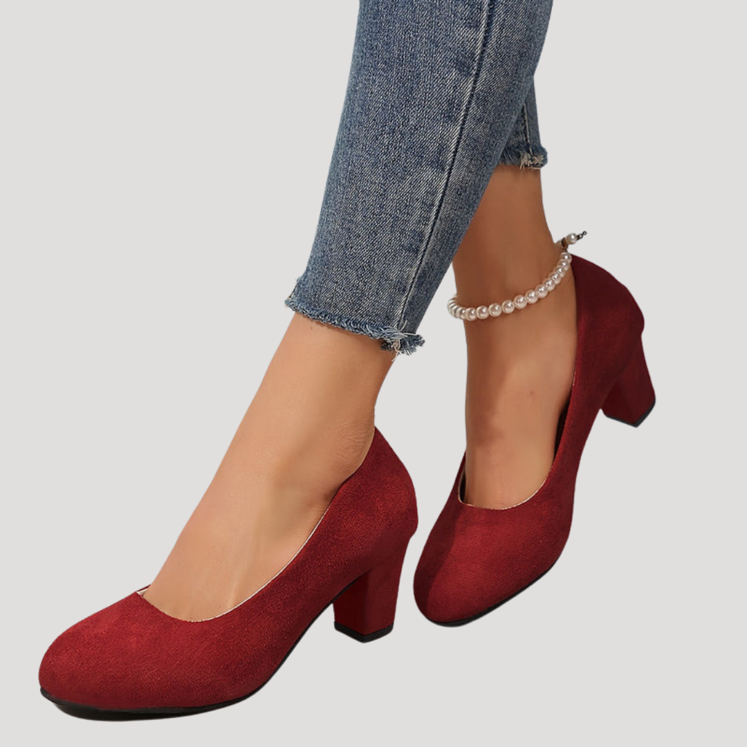 Valentina | Women's Block Heel Court Shoes