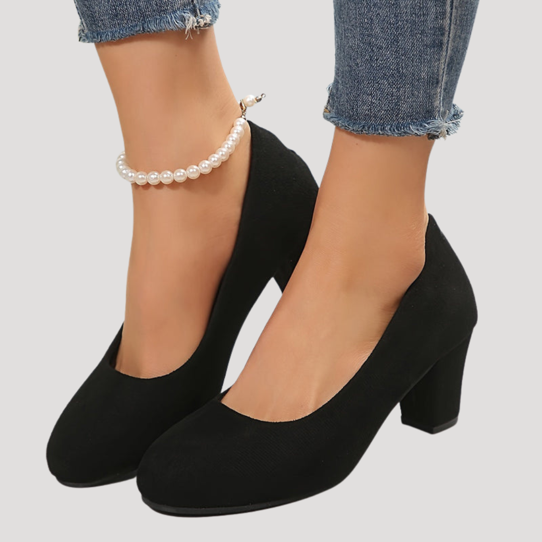 Valentina | Women's Block Heel Court Shoes