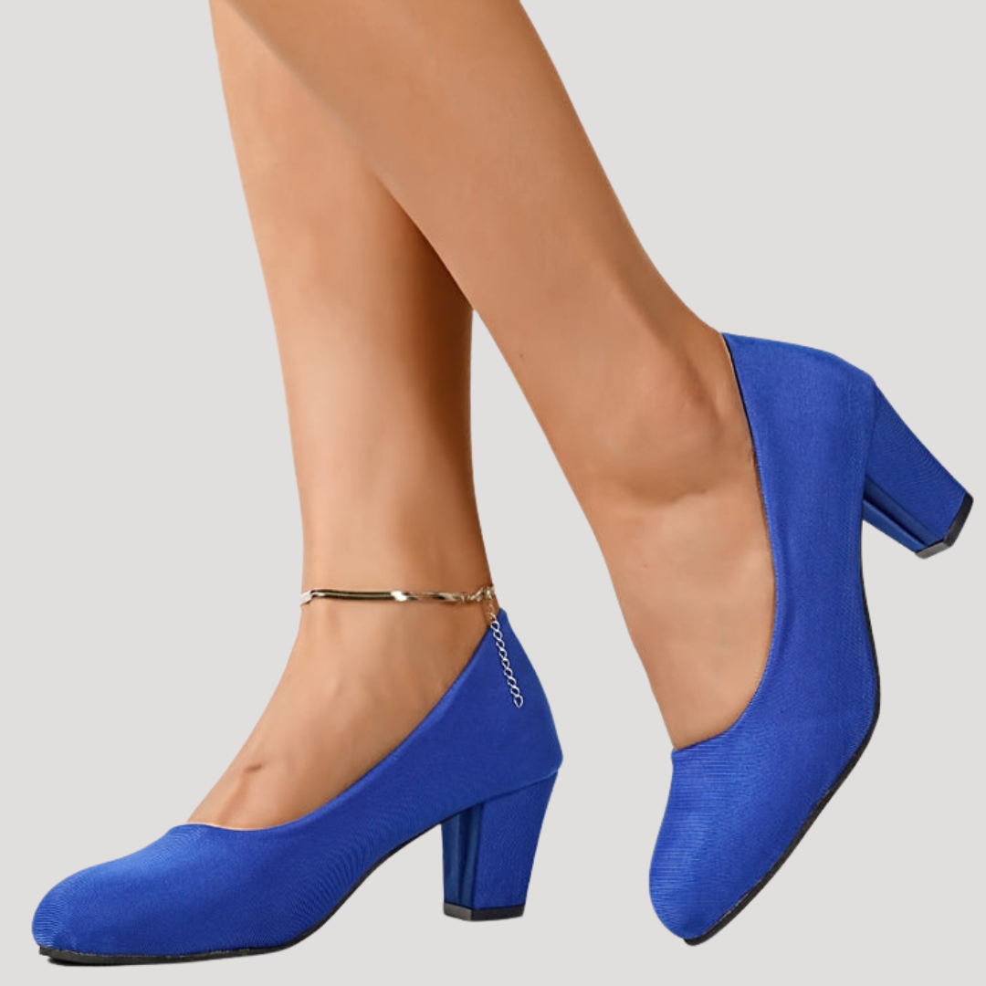 Valentina | Women's Block Heel Court Shoes