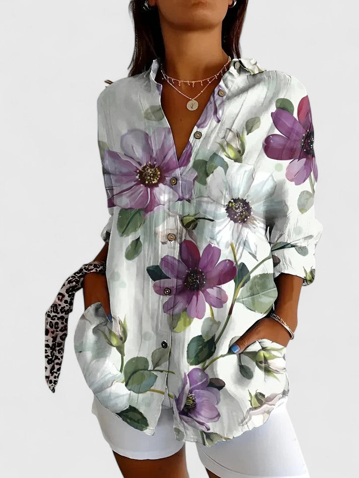 Laila | Button-Down Patchwork Shirt for Women