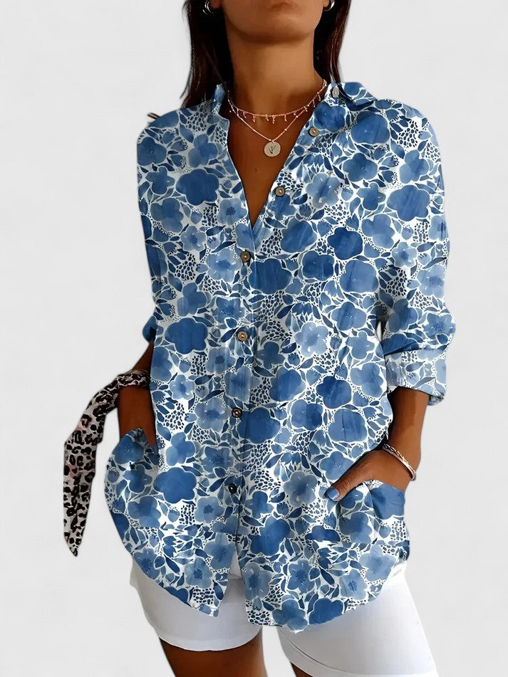 Laila | Button-Down Patchwork Shirt for Women