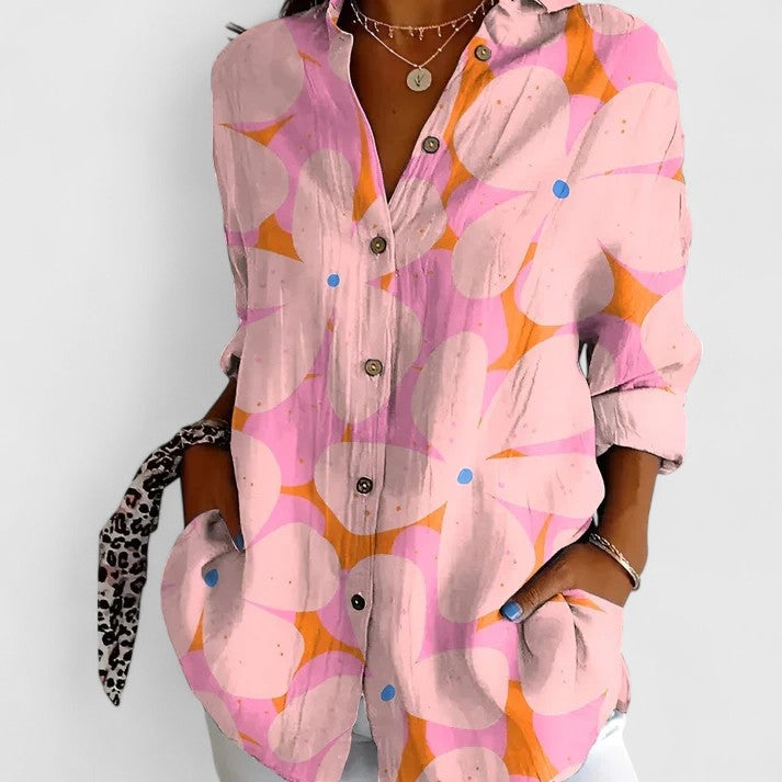 Laila | Button-Down Patchwork Shirt for Women