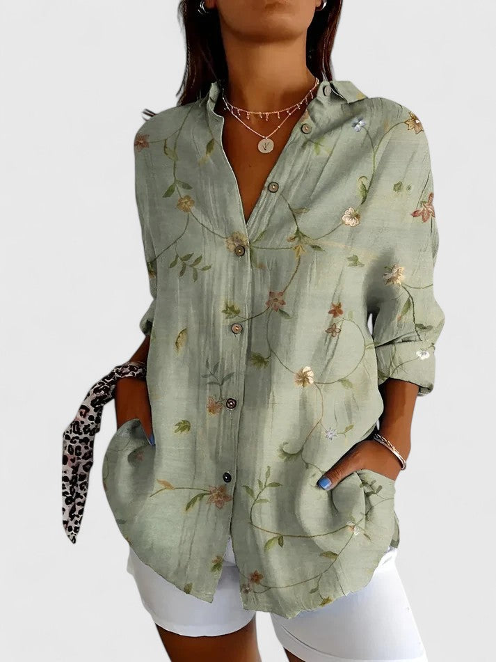 Laila | Button-Down Patchwork Shirt for Women