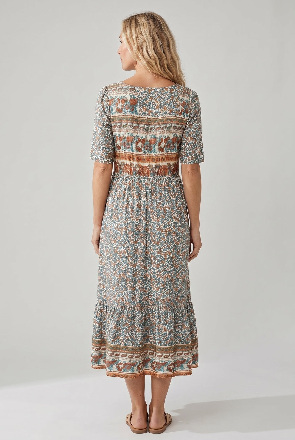 Alaia | Boho Print A-Line Midi Dress for Women