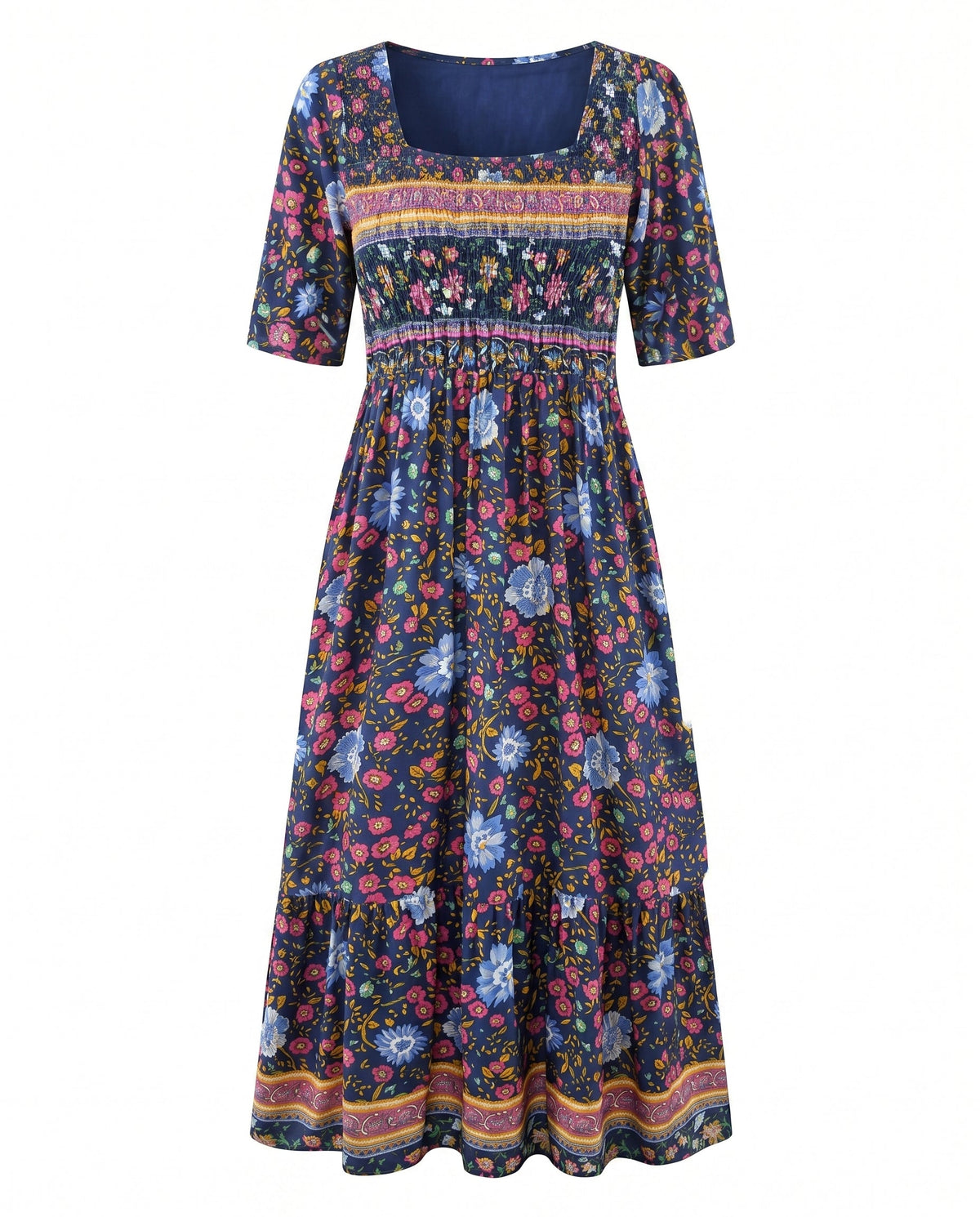 Alaia | Boho Print A-Line Midi Dress for Women
