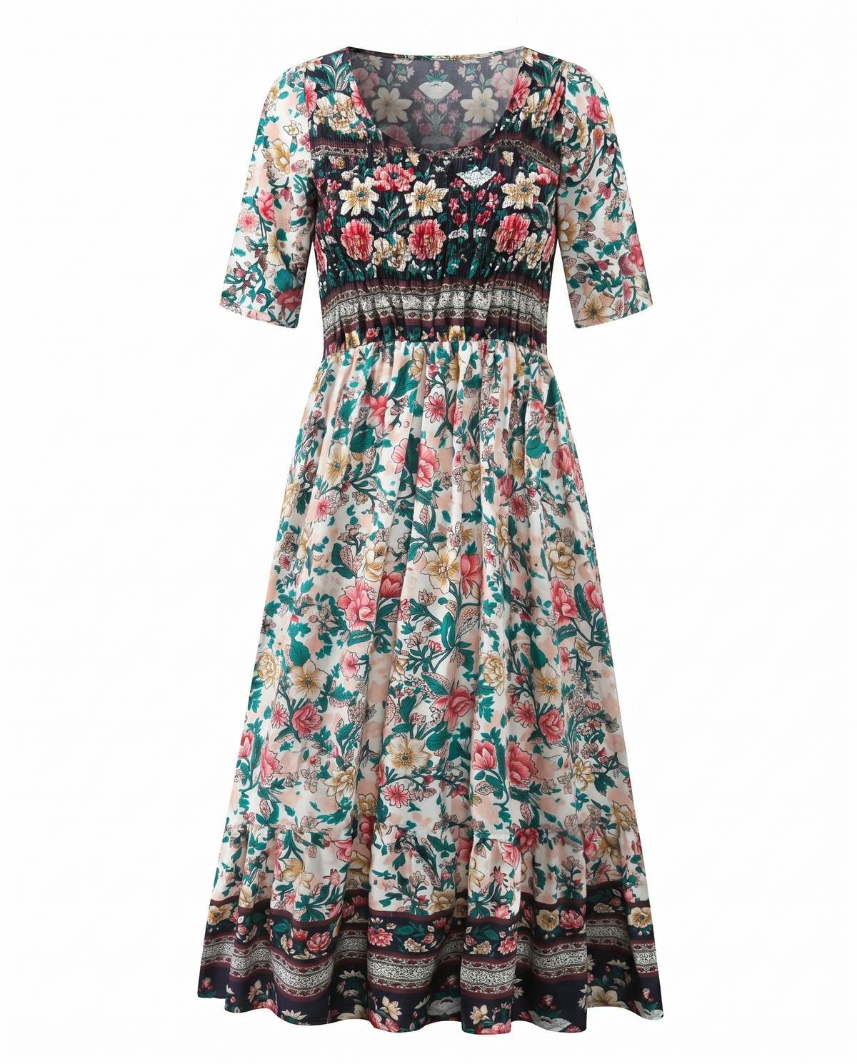 Alaia | Boho Print A-Line Midi Dress for Women