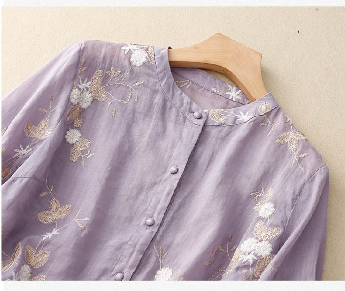 Lucetta | Floral Linen Blouse for Women