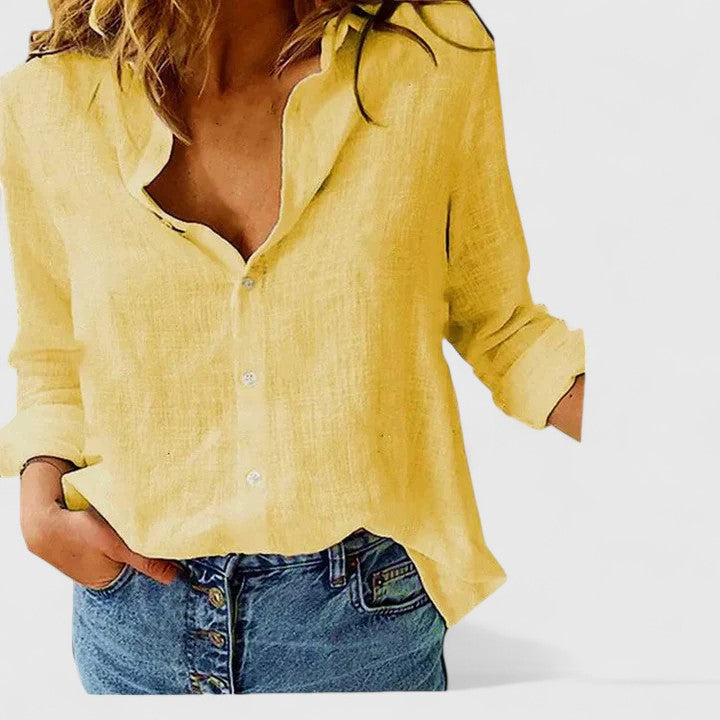 Elena | V-Neck Floral Shirt for Women